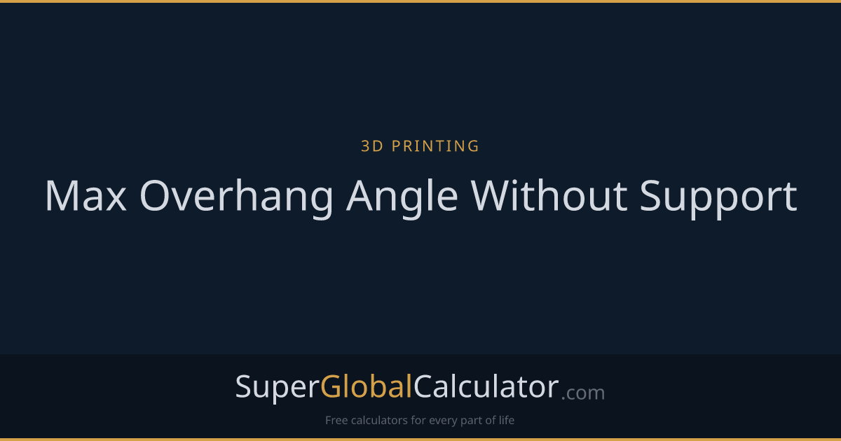 Max Overhang Angle Without Support
