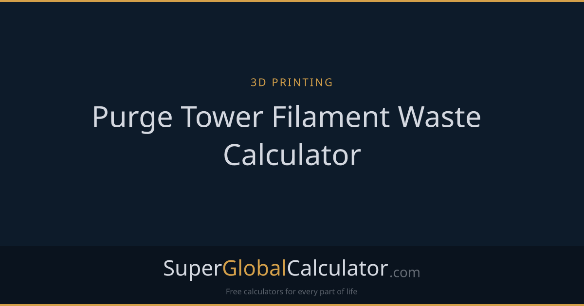 Purge Tower Filament Waste Calculator