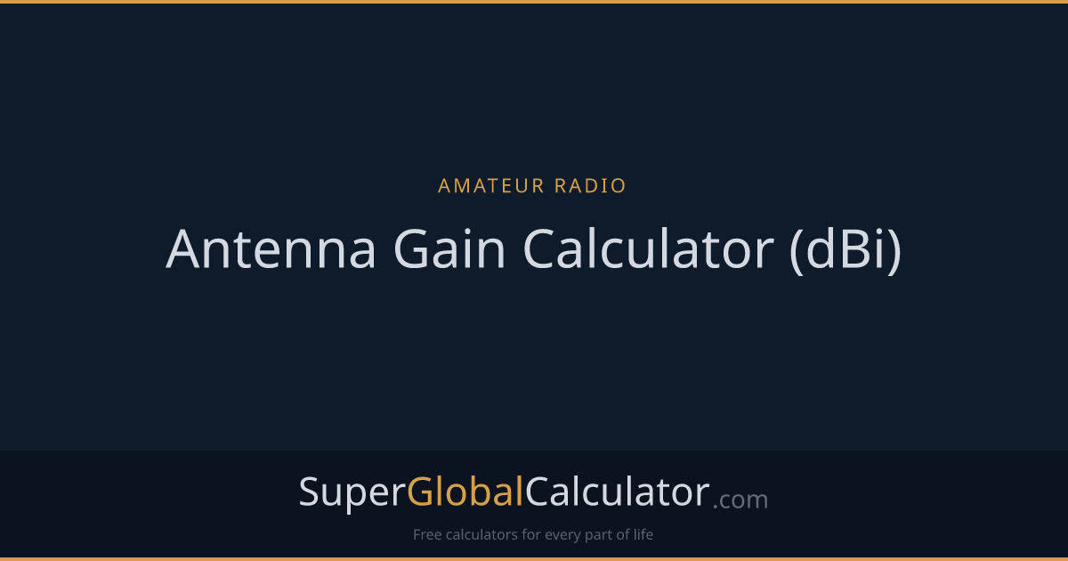 Antenna Gain Calculator (dBi)