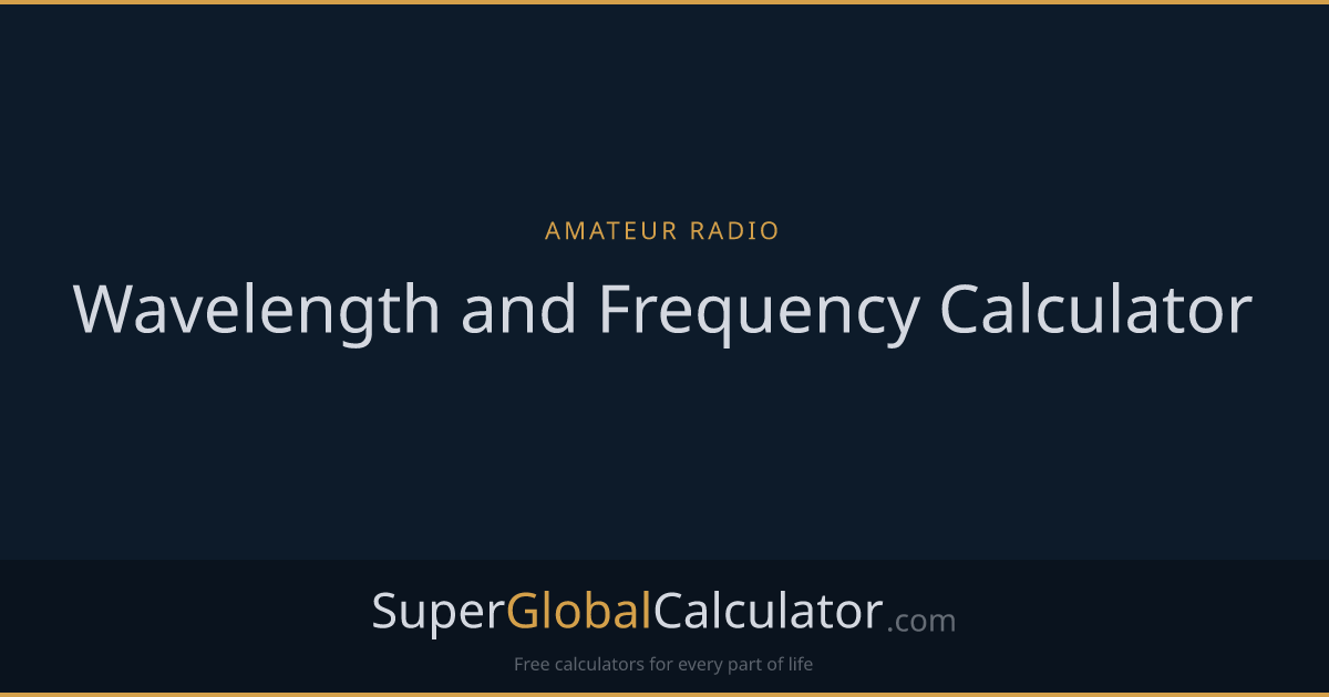 Wavelength and Frequency Calculator