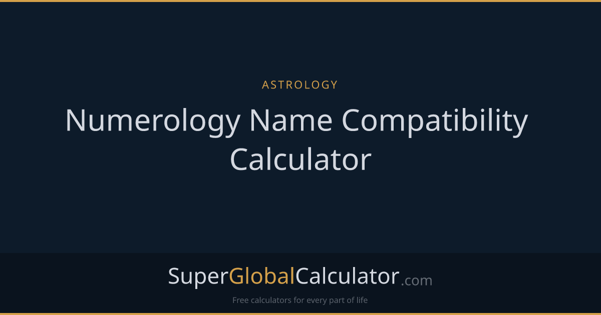 Numerology Name Compatibility Calculator