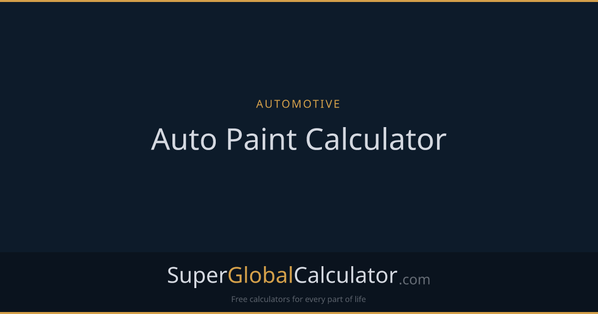 Auto Paint Calculator