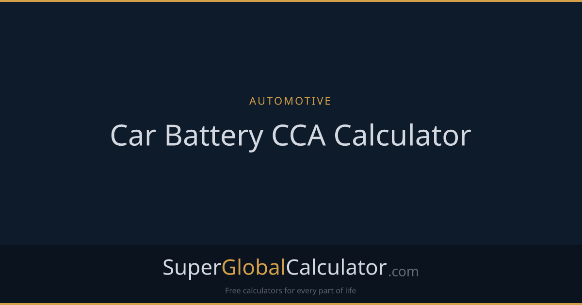 Car Battery CCA Calculator