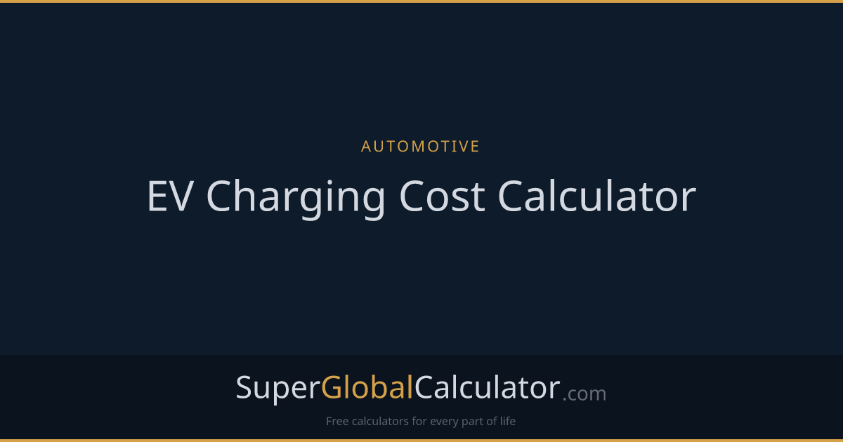 EV Charging Cost Calculator
