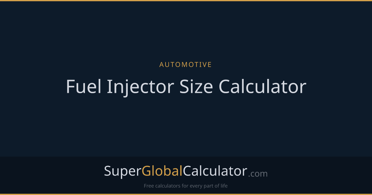 Fuel Injector Size Calculator