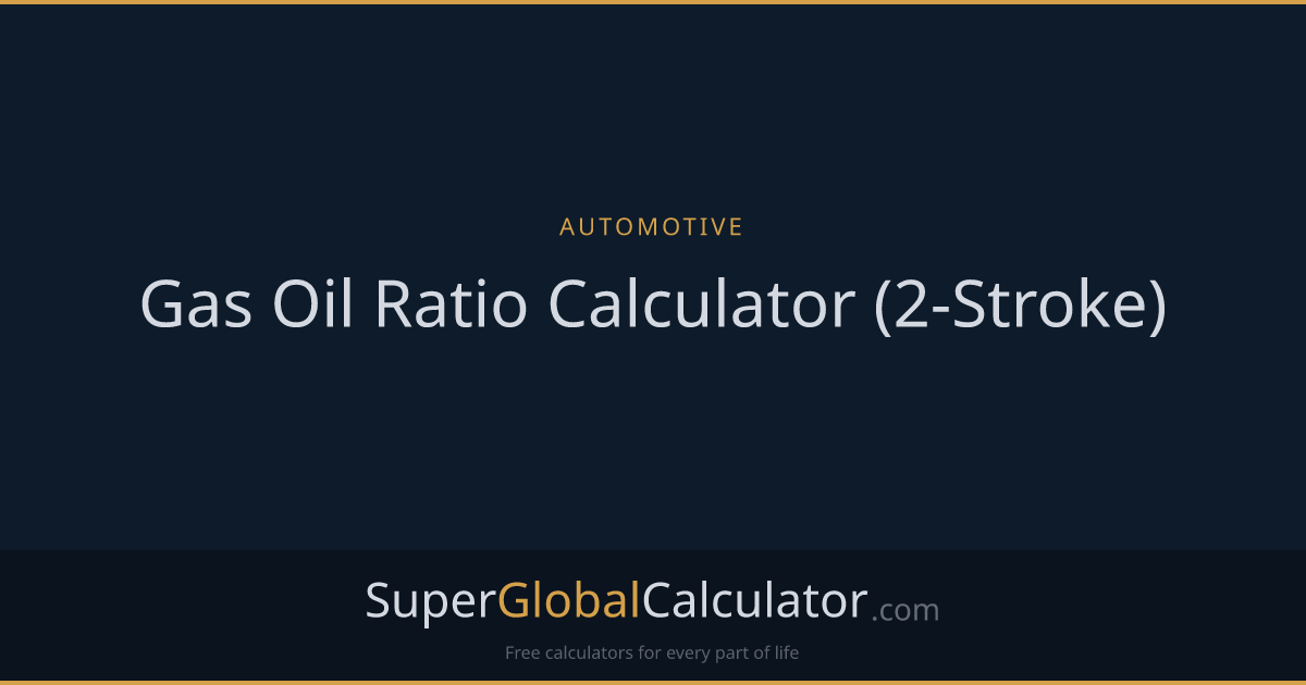 Gas Oil Ratio Calculator (2-Stroke)