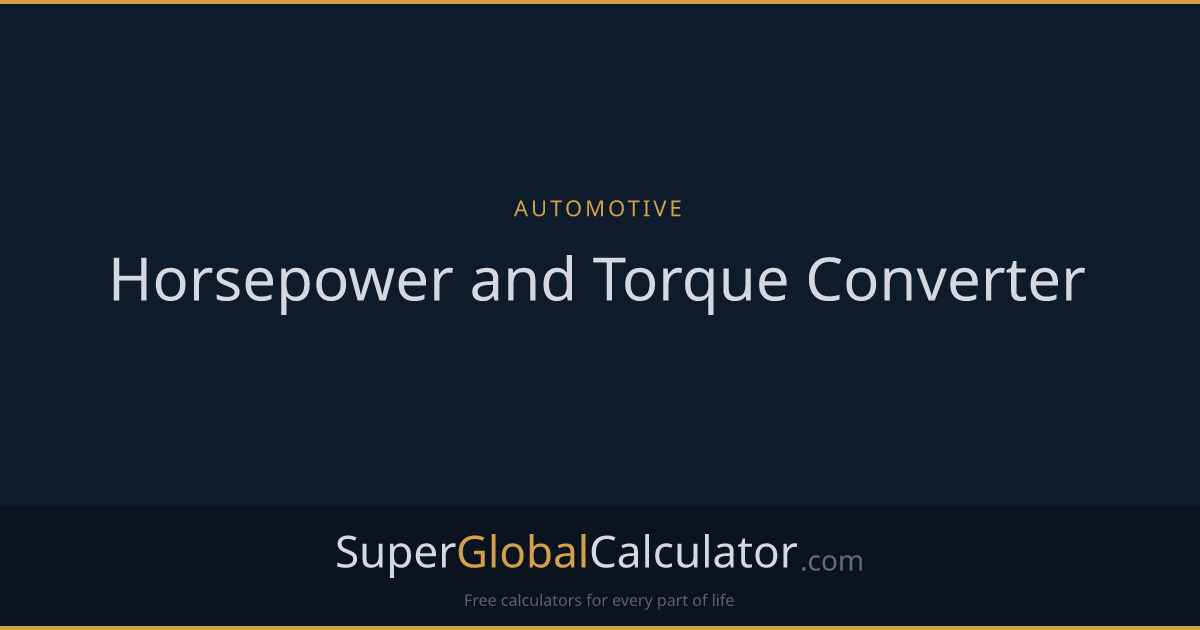 Horsepower and Torque Converter