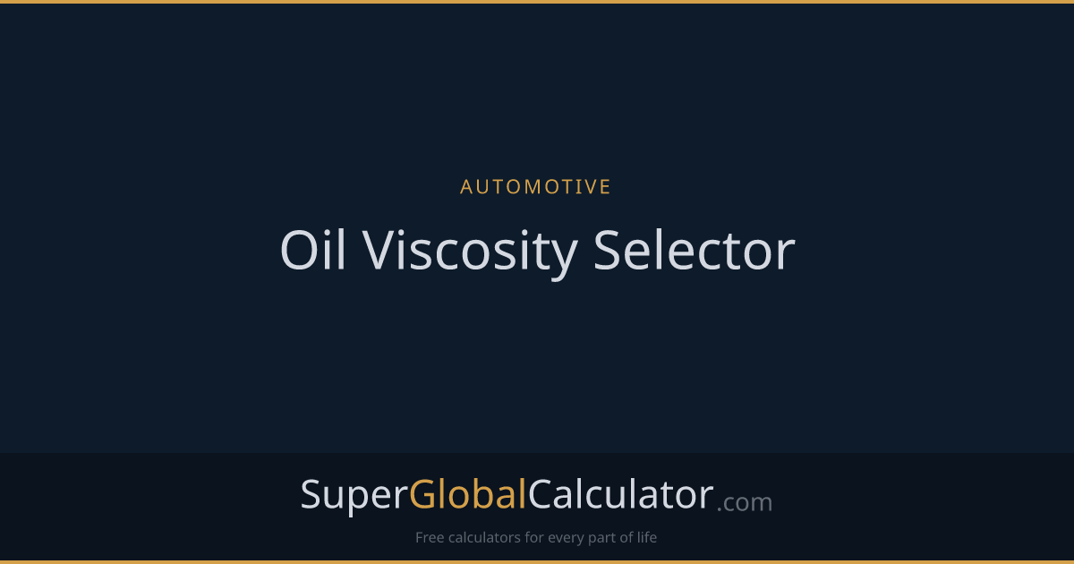 Oil Viscosity Selector