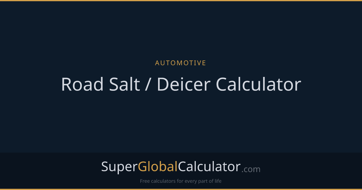 Road Salt / Deicer Calculator