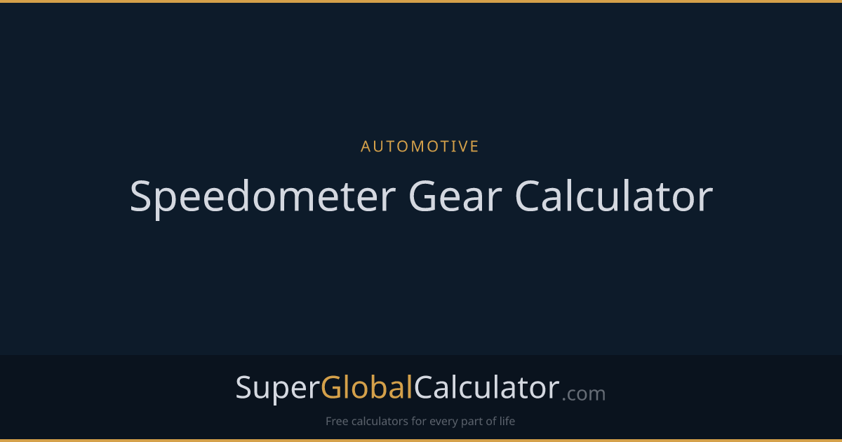 Speedometer Gear Calculator