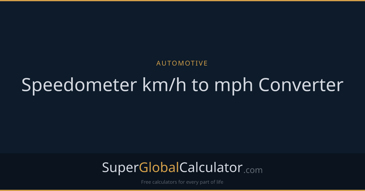 Speedometer km/h to mph Converter