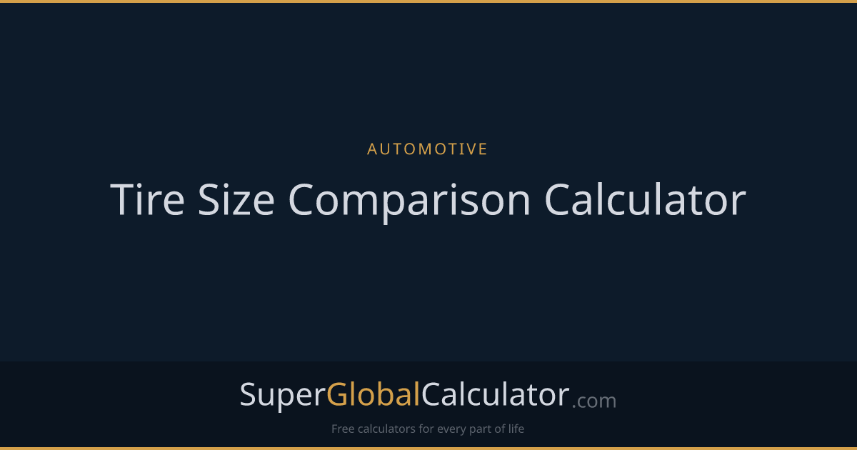 Tire Size Comparison Calculator