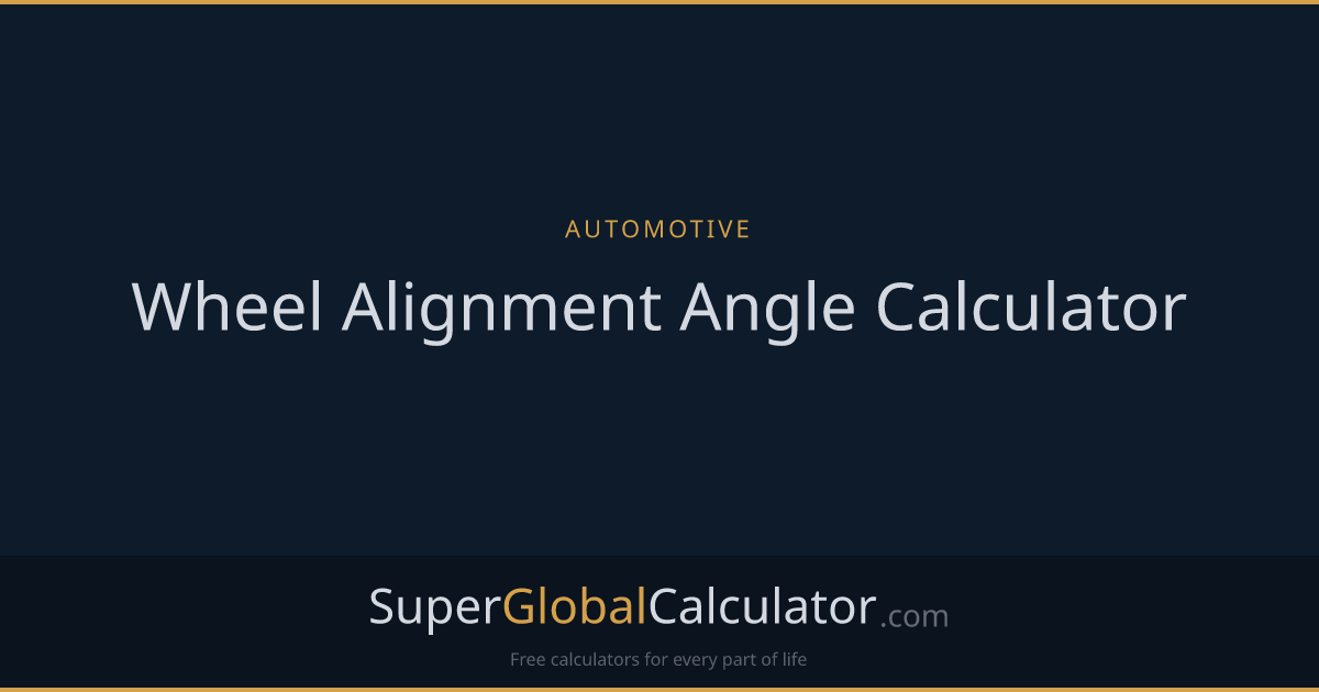 Wheel Alignment Angle Calculator