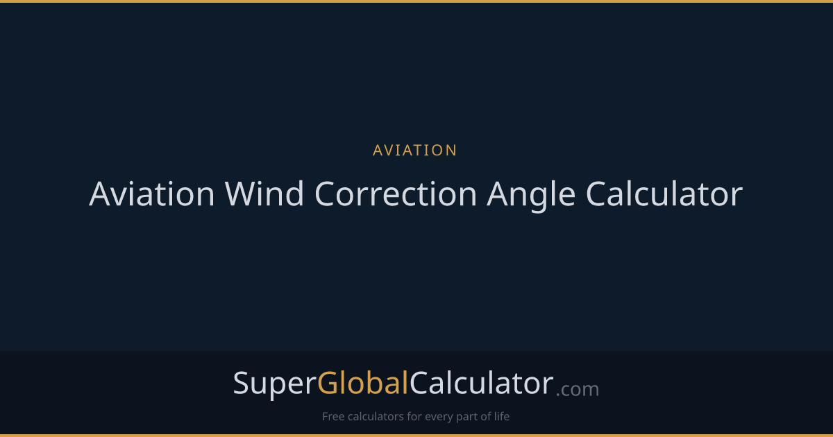 Aviation Wind Correction Angle Calculator