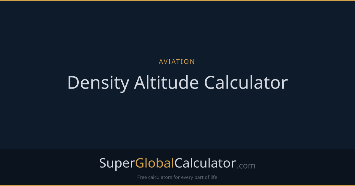 Density Altitude Calculator