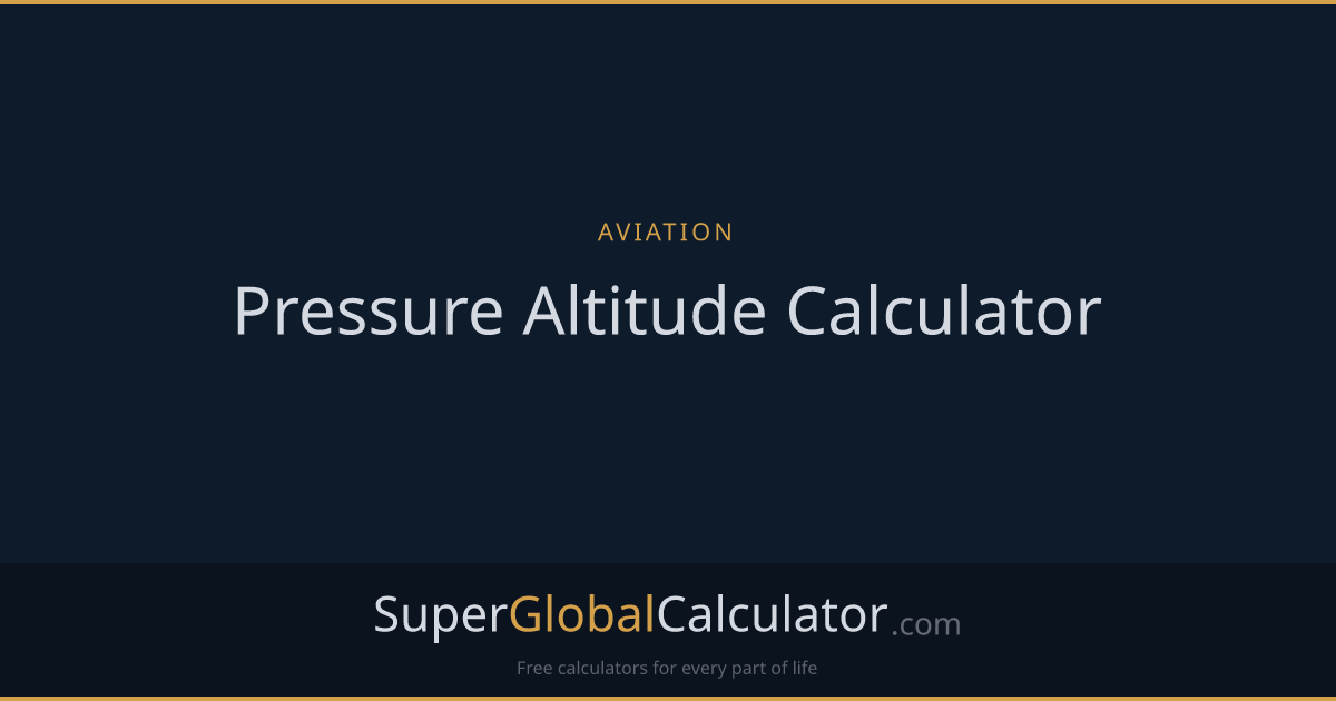 Pressure Altitude Calculator