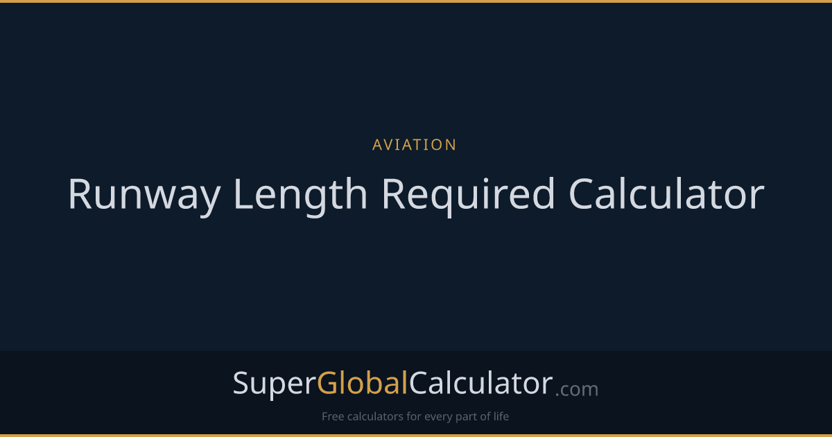 Runway Length Required Calculator