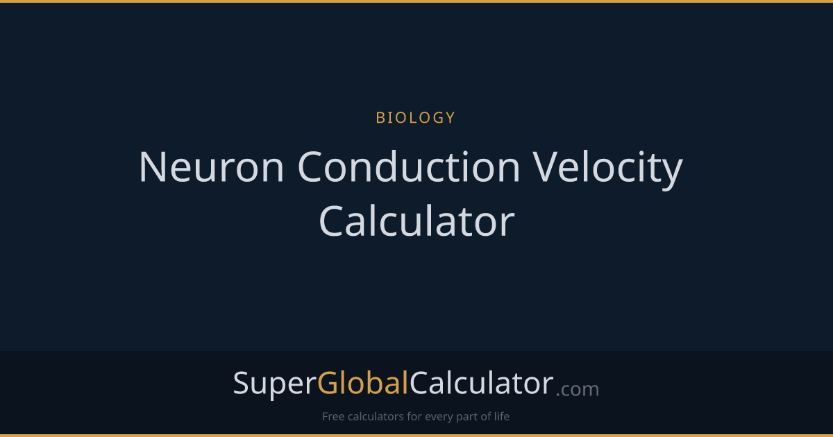 Neuron Conduction Velocity Calculator