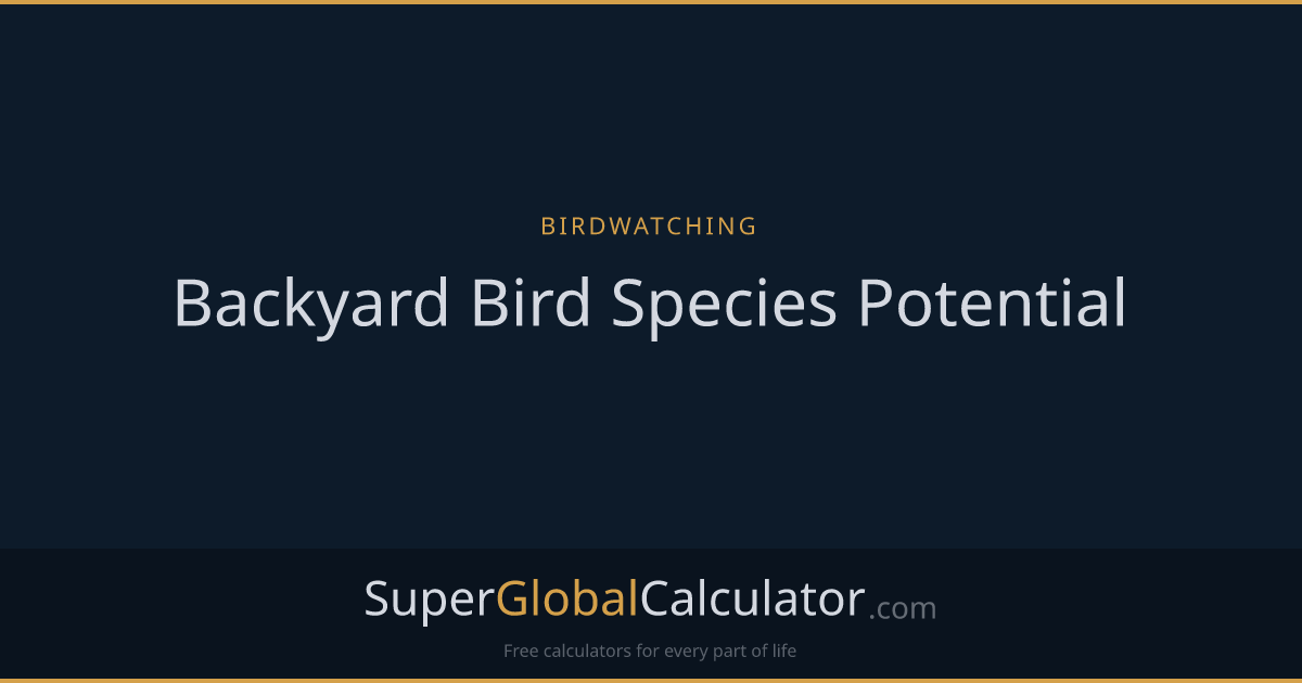 Backyard Bird Species Potential