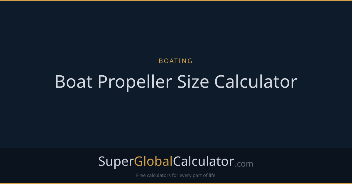 Boat Propeller Size Calculator