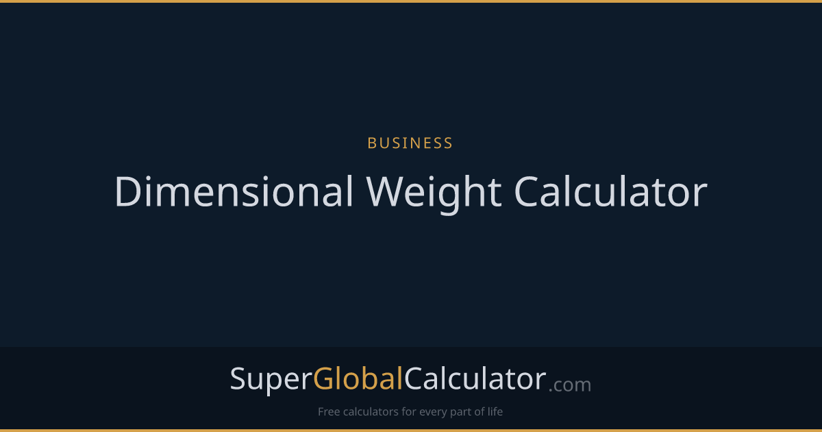 Dimensional Weight Calculator