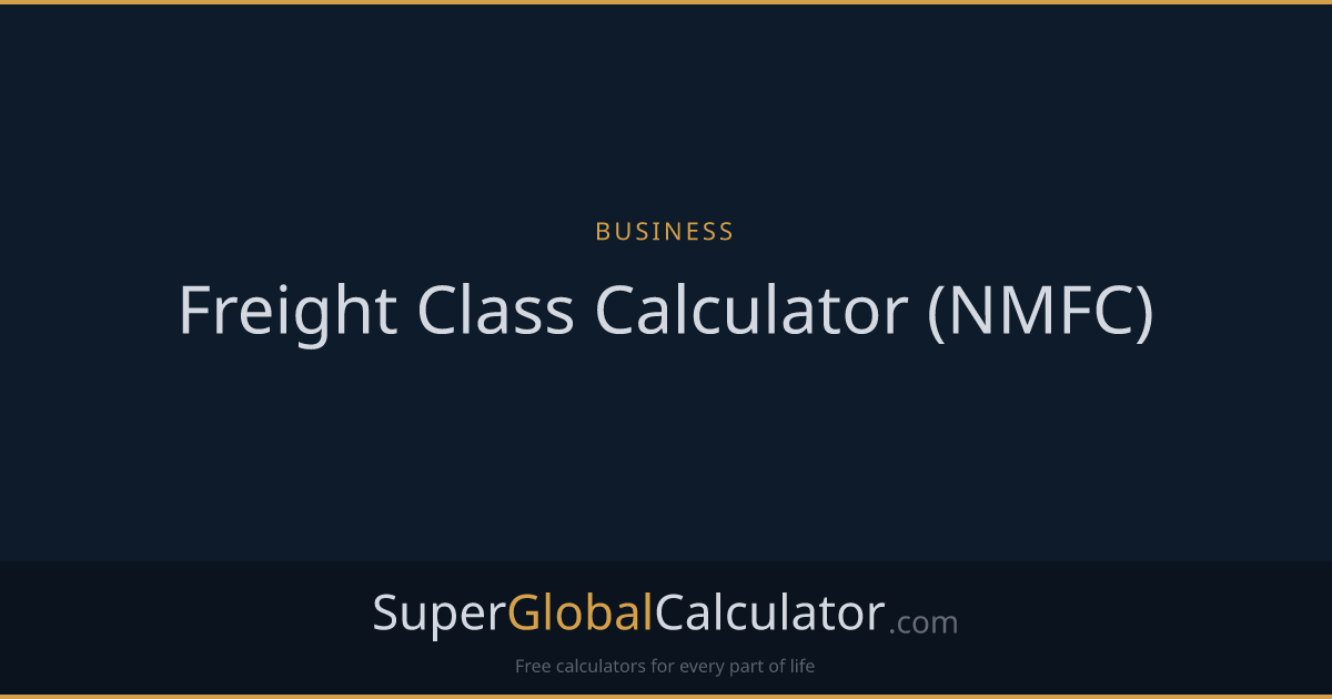 Freight Class Calculator (NMFC)