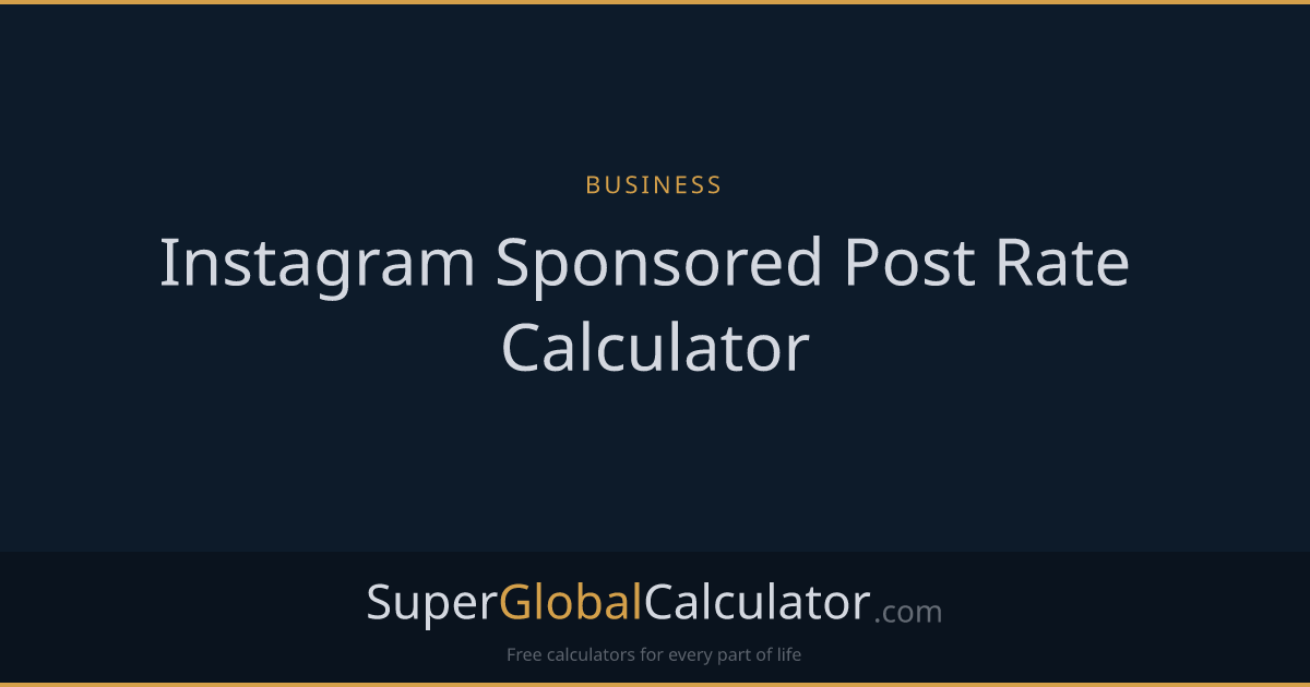 Instagram Sponsored Post Rate Calculator