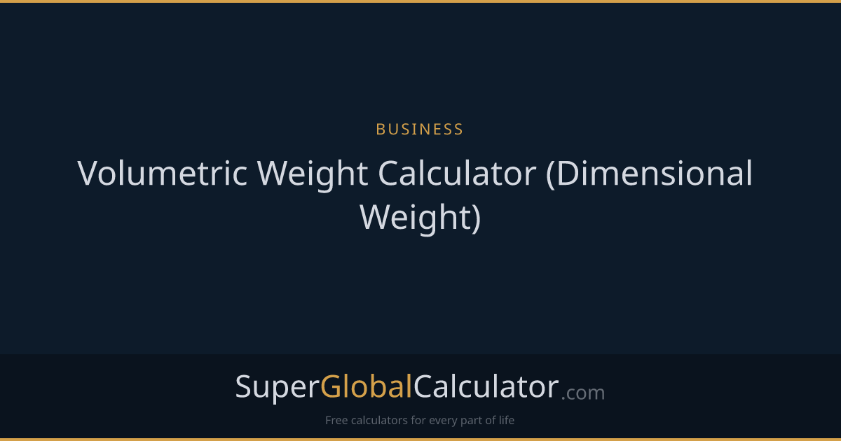 Volumetric Weight Calculator (Dimensional Weight)