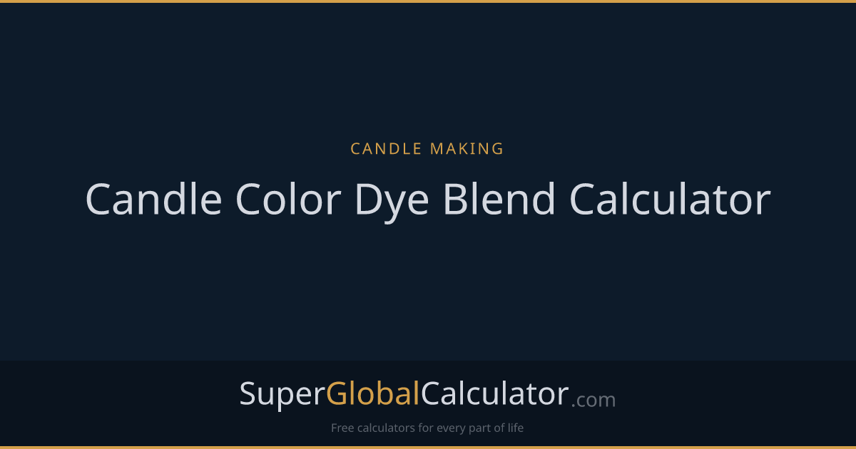 Candle Color Dye Blend Calculator