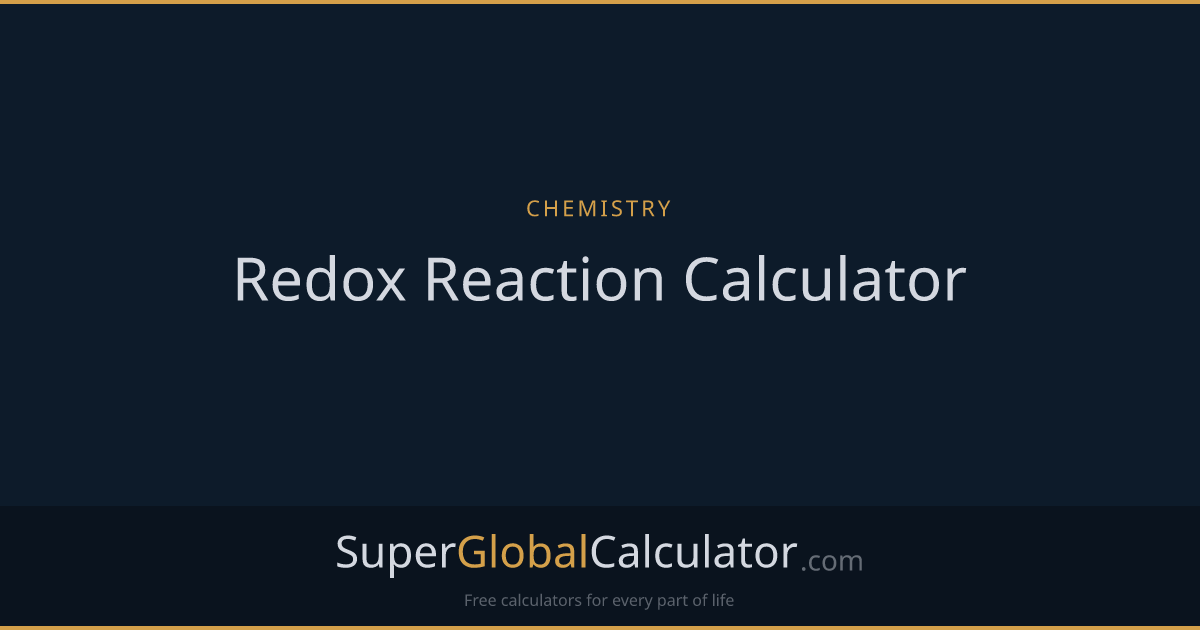 Redox Reaction Calculator
