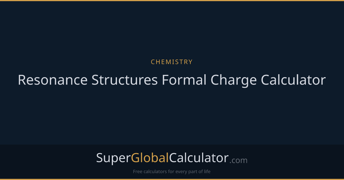 Resonance Structures Formal Charge Calculator