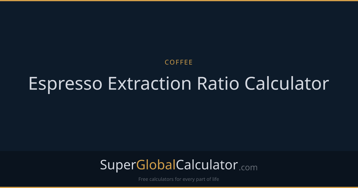 Espresso Extraction Ratio Calculator