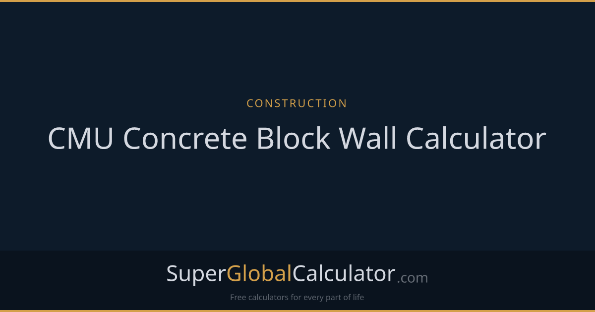 CMU Concrete Block Wall Calculator