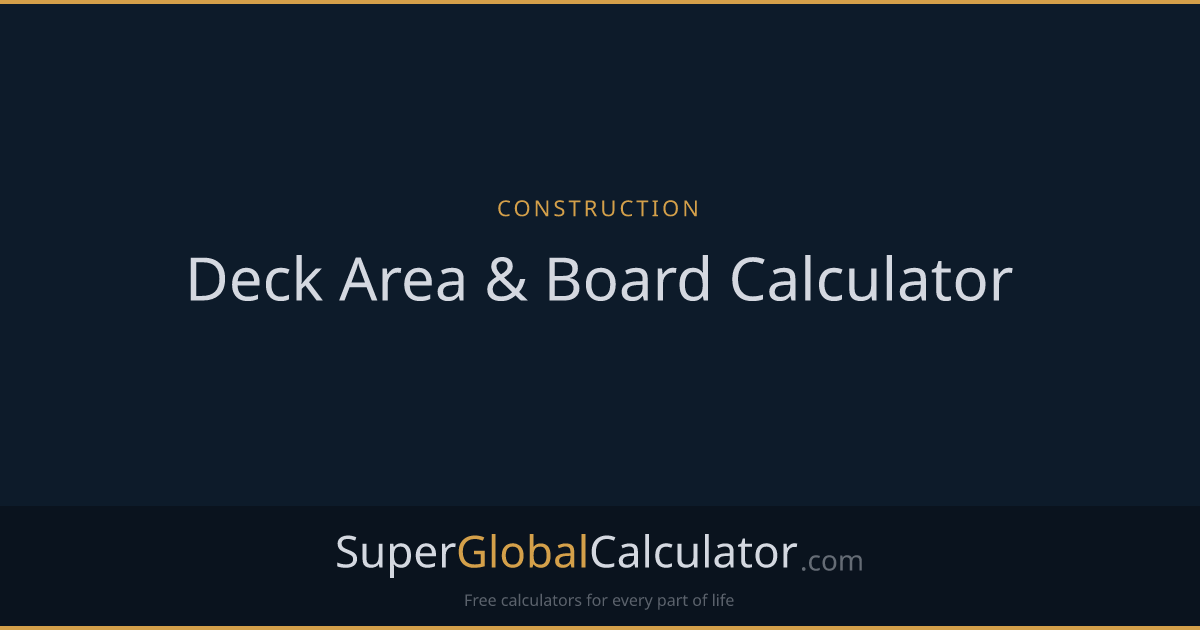 Deck Area & Board Calculator