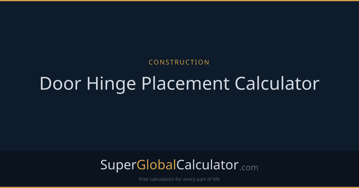 Door Hinge Placement Calculator