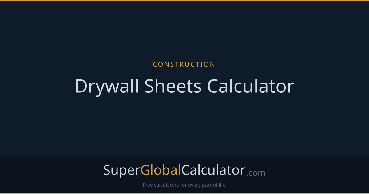 Drywall Sheets Calculator