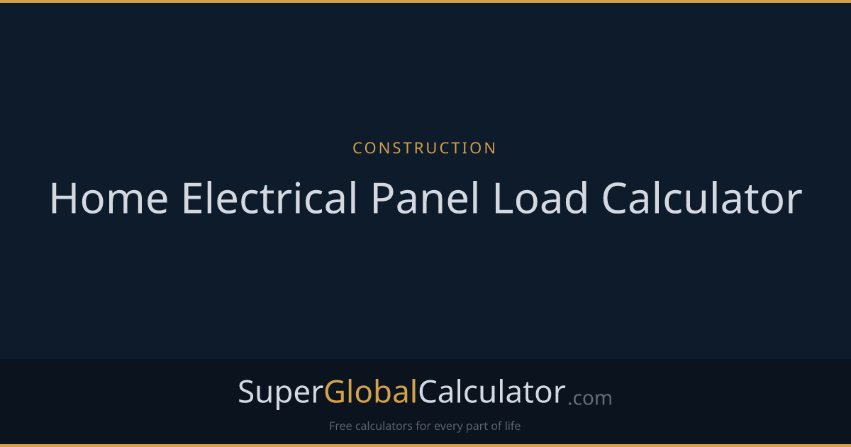 Home Electrical Panel Load Calculator