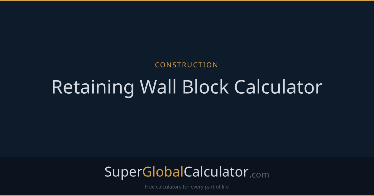 Retaining Wall Block Calculator