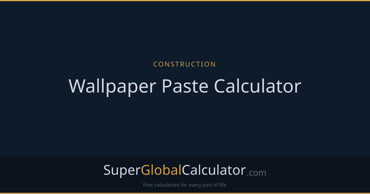 Wallpaper Paste Calculator