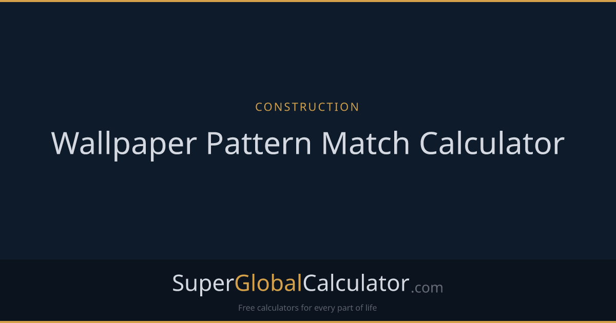 Wallpaper Pattern Match Calculator