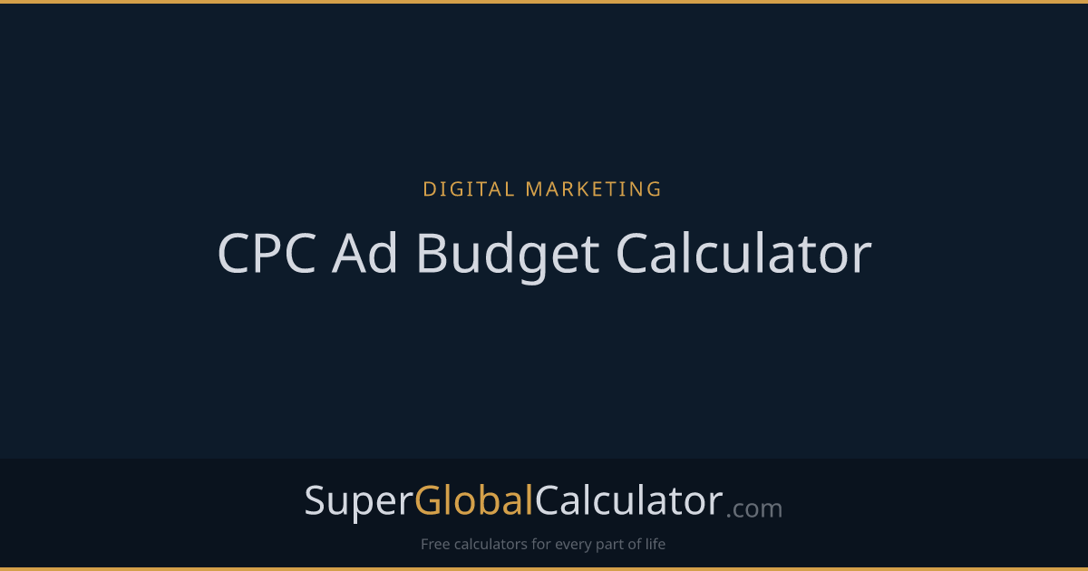 CPC Ad Budget Calculator
