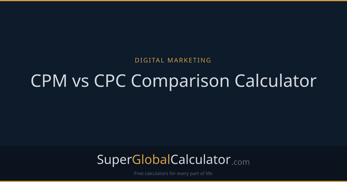 CPM vs CPC Comparison Calculator | Super Global Calculator