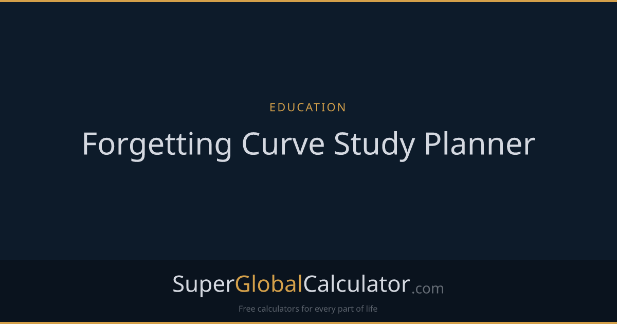 Forgetting Curve Study Planner