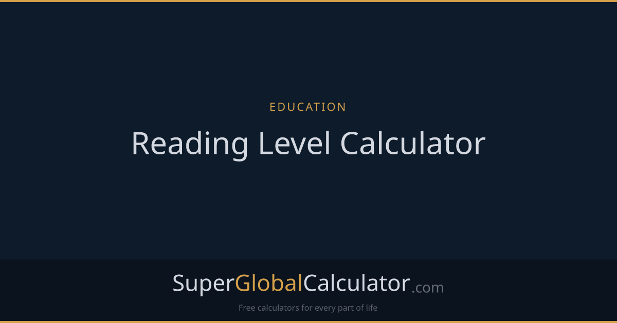 Reading Level Calculator