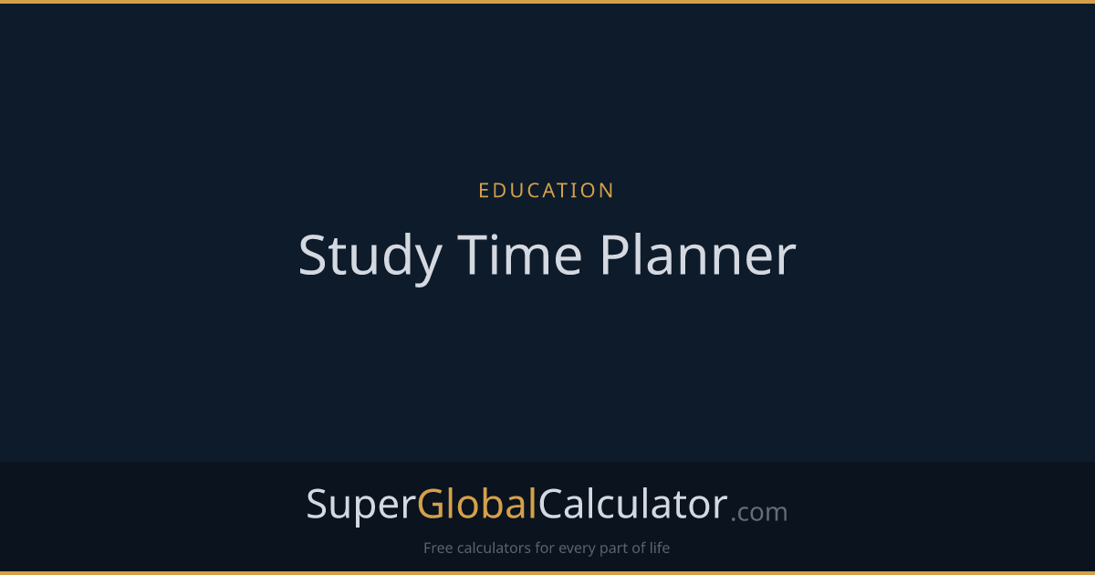 Study Time Planner