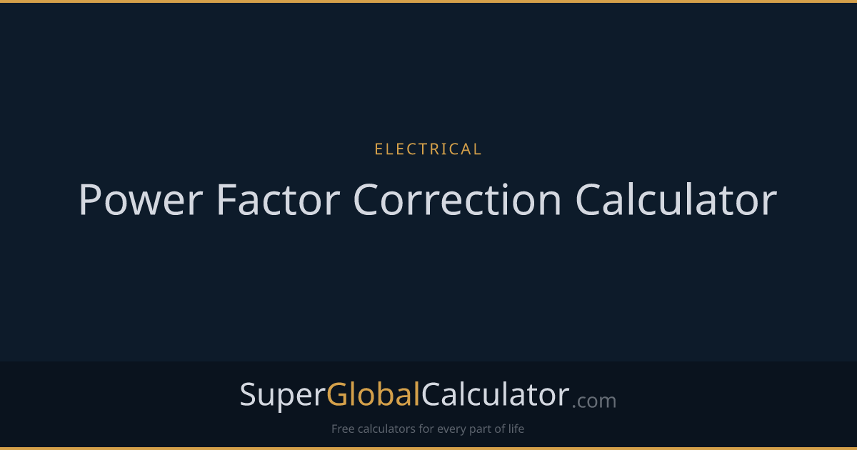 Power Factor Correction Calculator