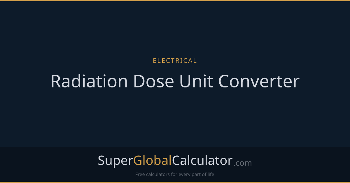 Radiation Dose Unit Converter