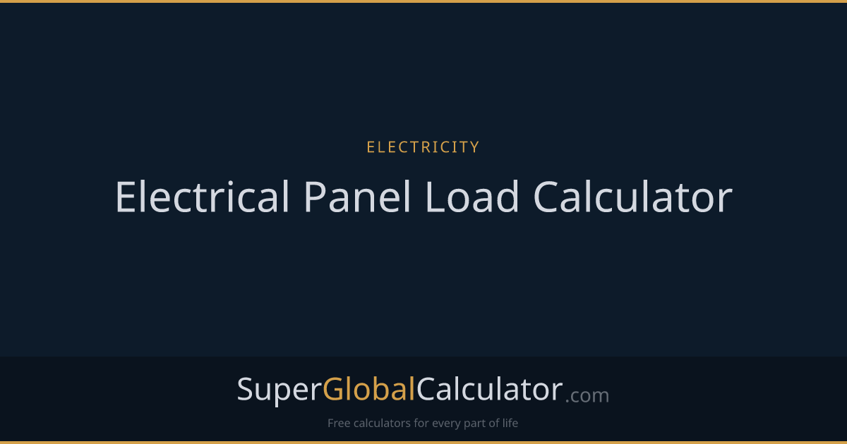 Electrical Panel Load Calculator