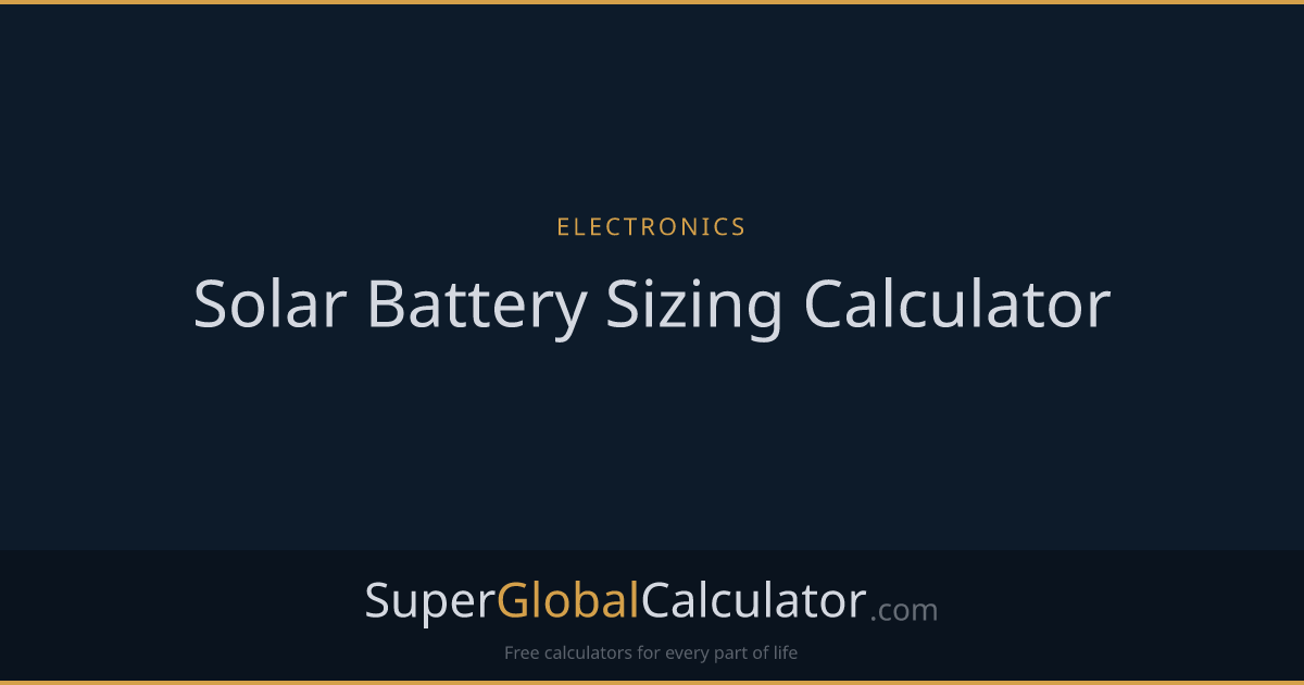 Solar Battery Sizing Calculator