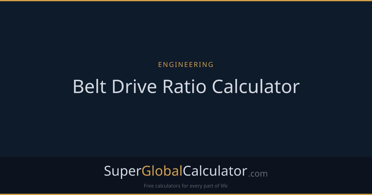 Belt Drive Ratio Calculator